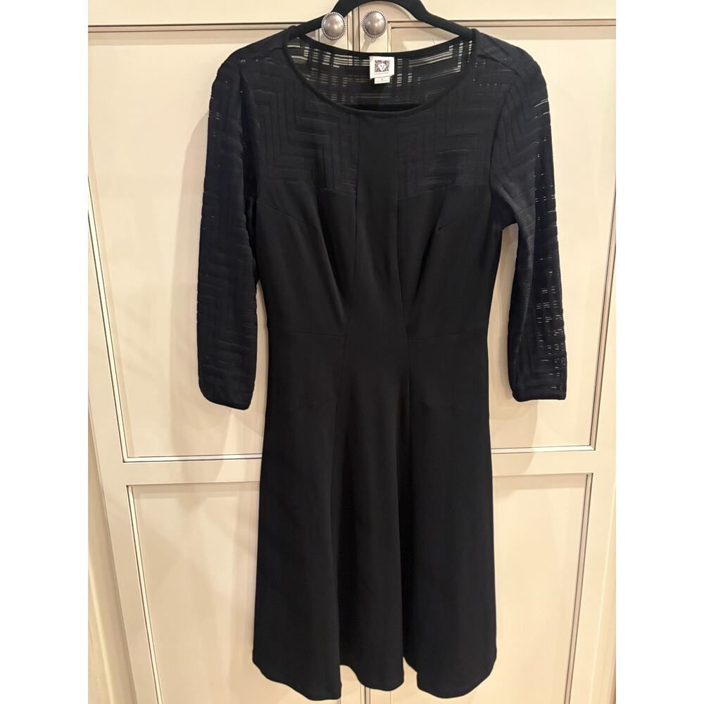 Anne Klein Black Fit and Flare Dress Size 2 - Picture 4 of 5